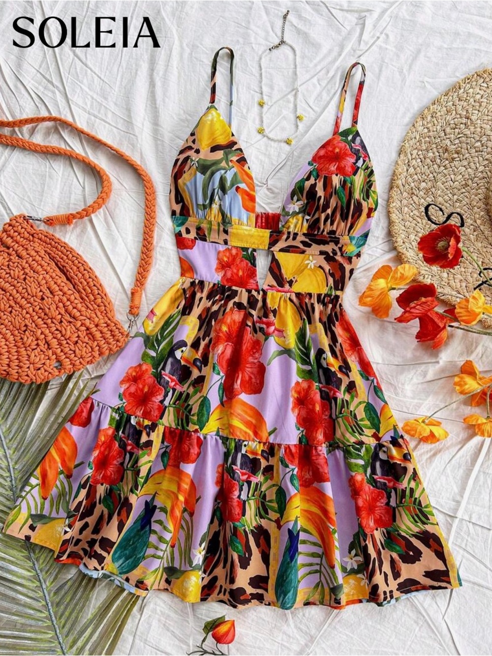 🌸S70 - Floral Tiered Sundress in Multi-Color🐆💐🛍️